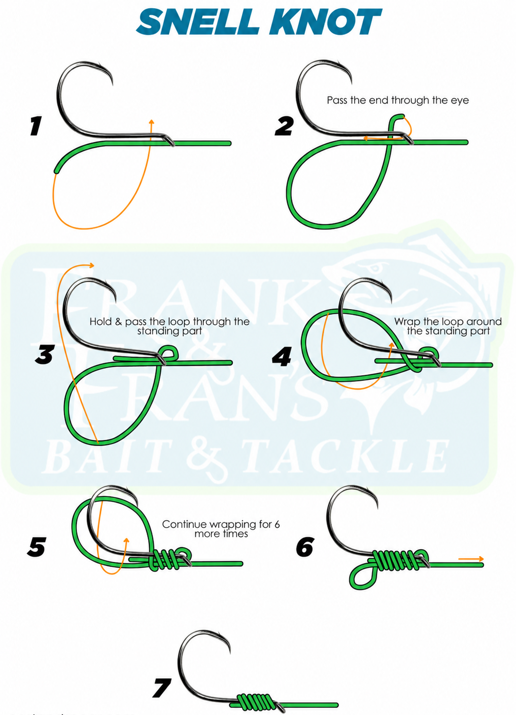Steps to Tie a Snell Knot